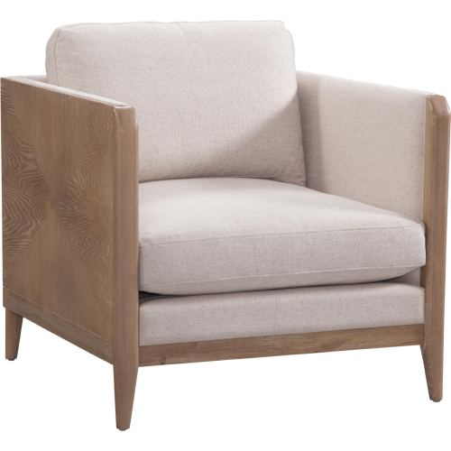 Benjamin Accent Chair in Hardy Sand Fabric & Natural Gray Wood